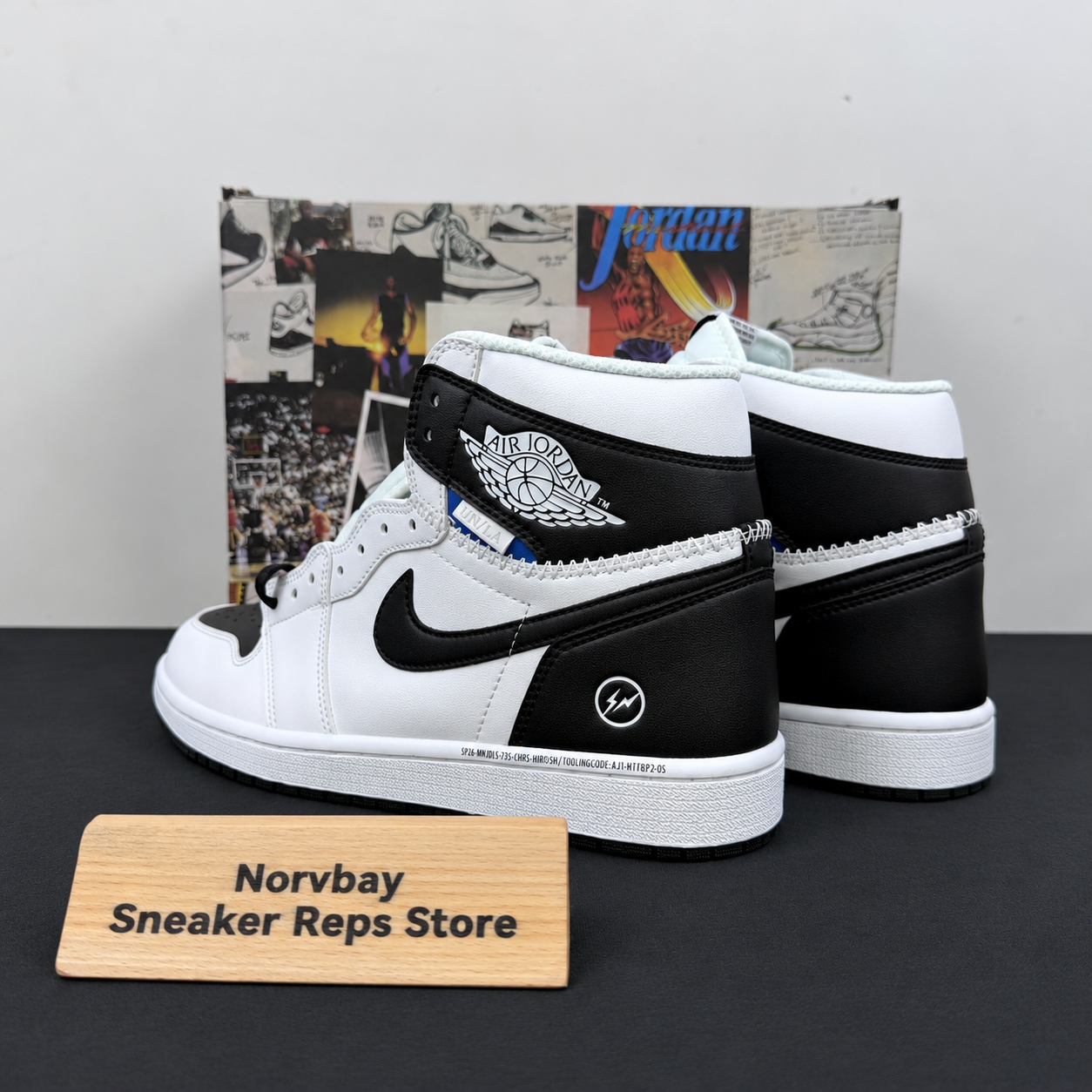 Union LA x Fragment Design x Jordan 1 High White Black Reps - 7 of 8