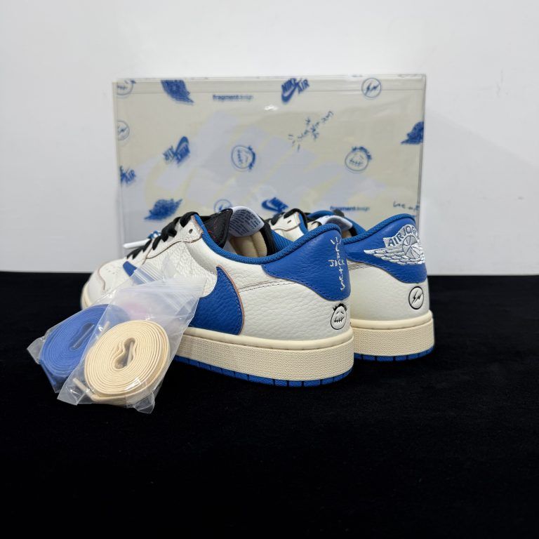 Jordan 1 Retro Low OG SP Fragment Travis Scott Sail Military Blue 2025 - 6 of 8