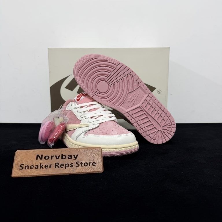 Travis Scott Air Jordan 1 Low OG Shy Pink Replica - 3 of 7