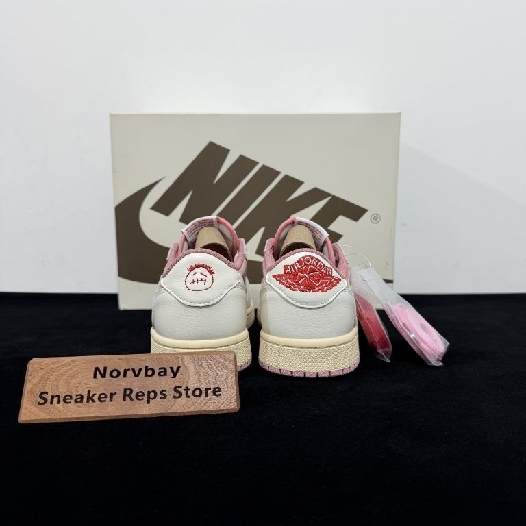 Travis Scott Air Jordan 1 Low OG Shy Pink Replica - 2 of 7