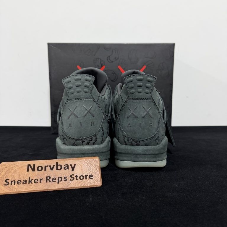 Air Jordan 4 KAWS Black Rep basketball shoes - 2 of 8