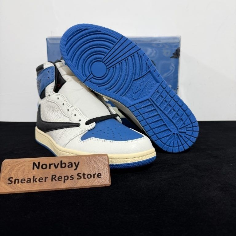 Travis Scott Fragment Air Jordan 1 High OG TS SP Military Blue Reps - 2 of 8