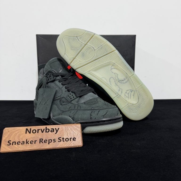 Air Jordan 4 KAWS Black Rep basketball shoes - 3 of 8
