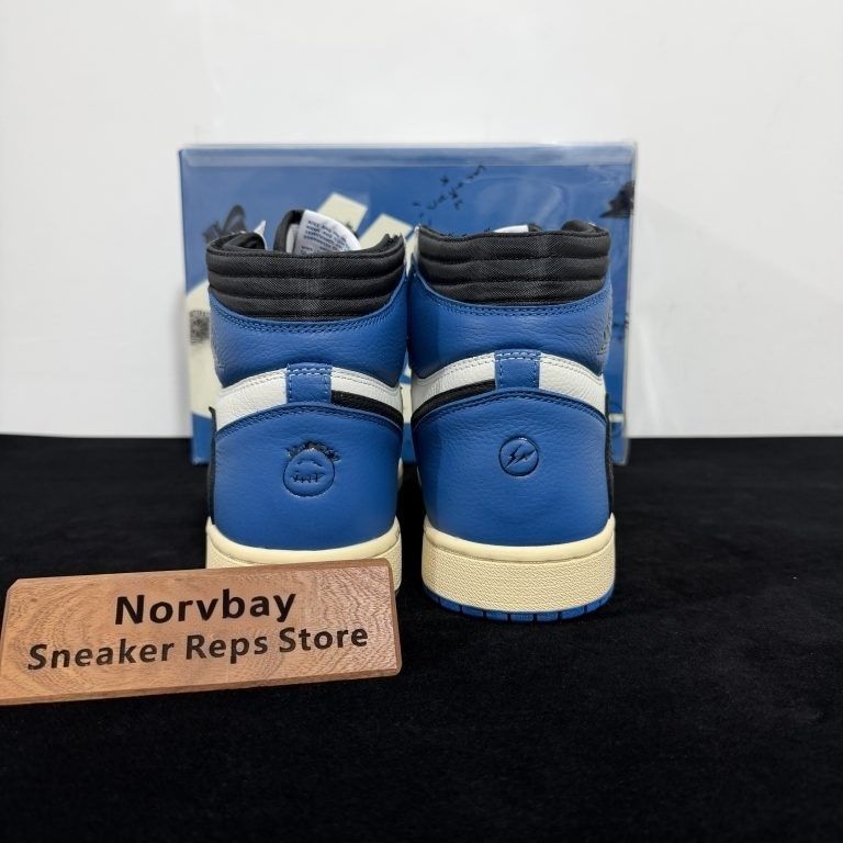 Travis Scott Fragment Air Jordan 1 High OG TS SP Military Blue Reps - 3 of 8