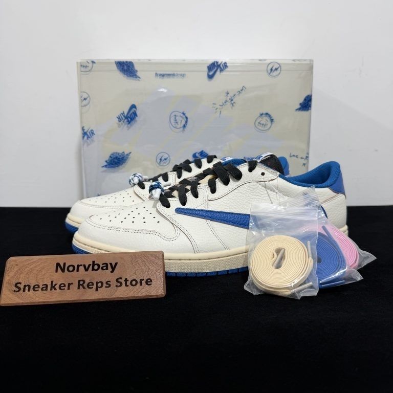 Jordan 1 Retro Low OG SP Fragment Travis Scott Sail Military Blue 2025 - 1 of 8