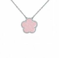 silver pink necklace
