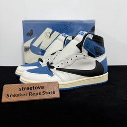 Travis Scott Fragment Air Jordan 1 High OG TS SP Military Blue Reps - norvbay
