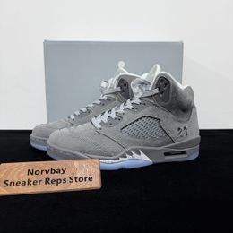 Air Jordan 5 Retro Wolf Grey Retro High Top Streetwear Basketball Shoes - norvbay