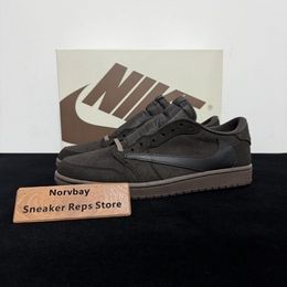 Travis Scott x Air Jordan 1 Low Og Velvet Brown Reps - norvbay