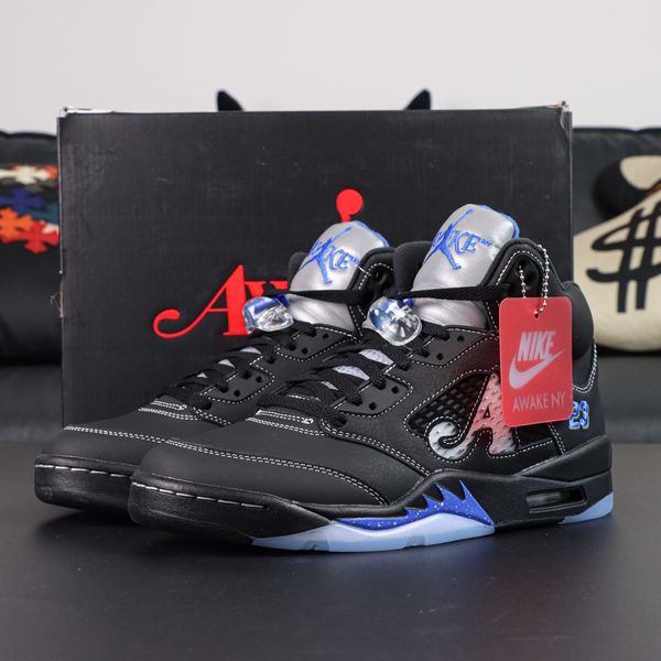 Awake NY x Air Jordan 5 Retro Black Reps - Shoes & Accessories - norvbay